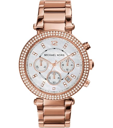Amazon.com: Michael Kors Lennox Three-Hand Black and Gold-Tone